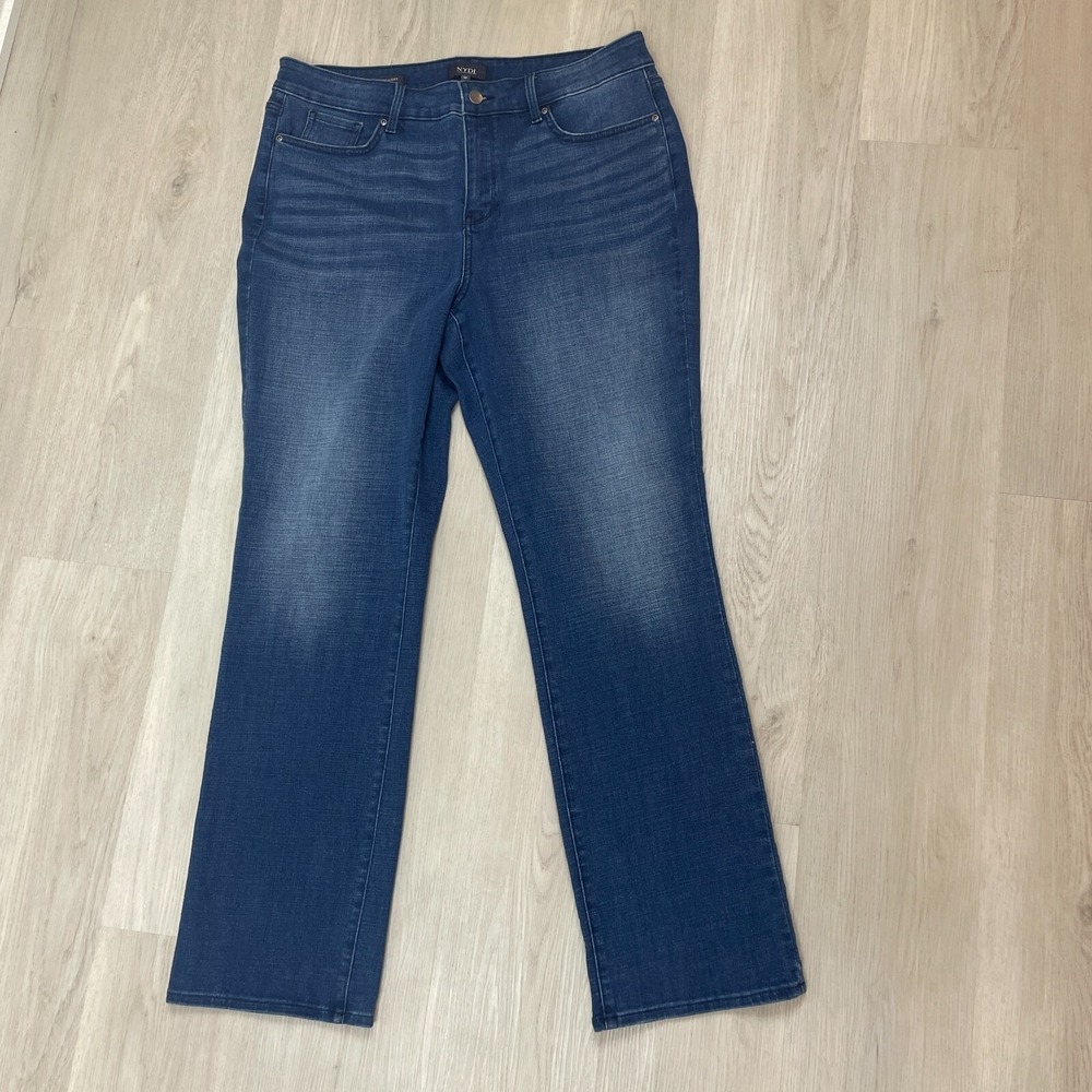 NYDJ Marilyn Straight Jeans Womens 14‎ Medium Wash High Rise
